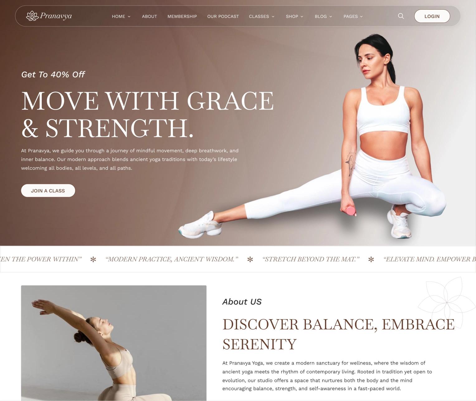 Pranavya — Yoga Studio HTML Template (Tailwind) | WebbyCrown