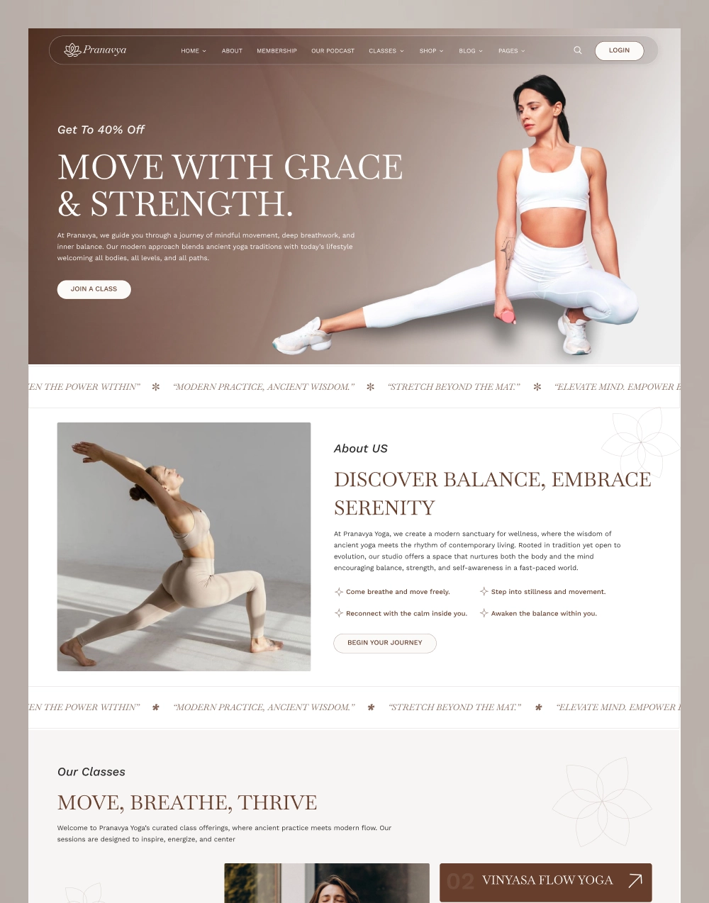 Pranavya — Yoga Studio HTML Template (Tailwind) | WebbyCrown
