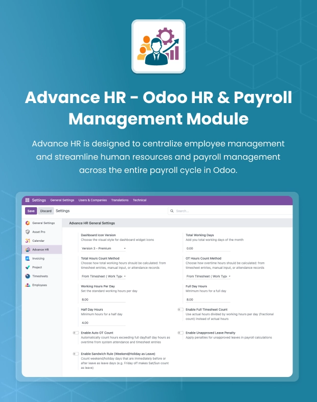 Odoo HR & Payroll Management | Employees, Payslips & Attendance