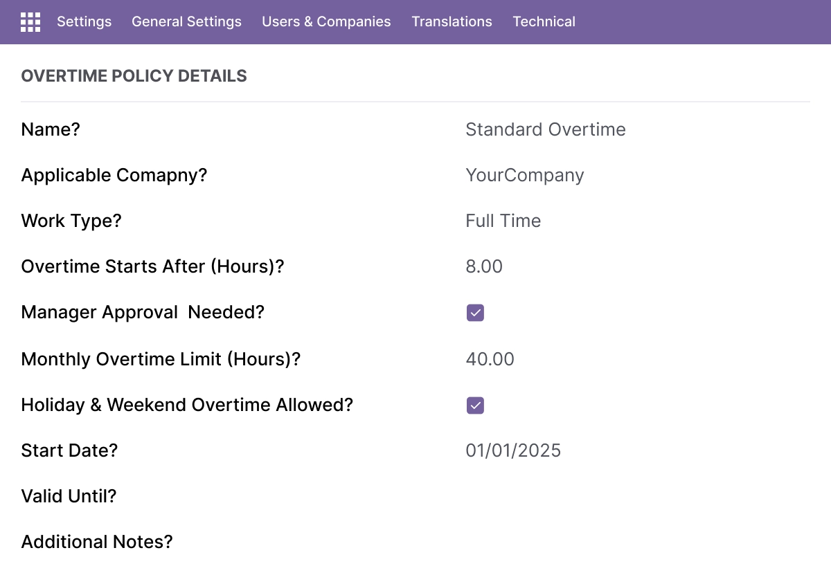 Attendance, Leave & Overtime Policies