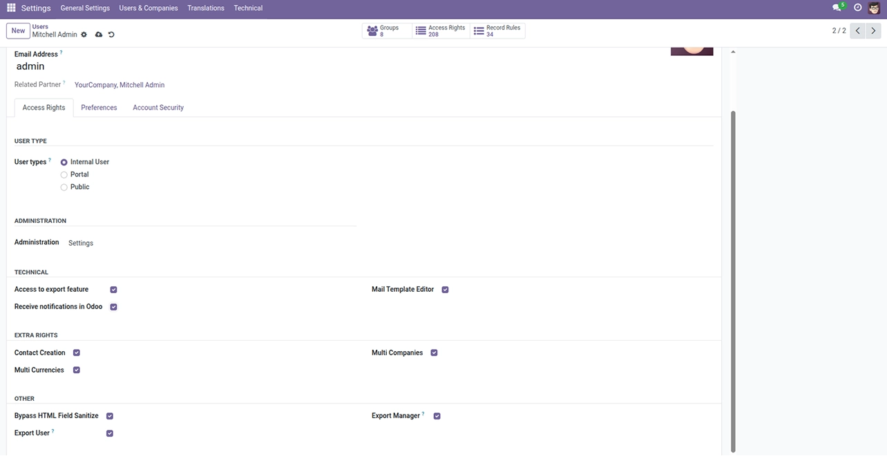 Admin & Advanced Settings Odoo Advanced Export Pro – All Modules Bulk Data Tool