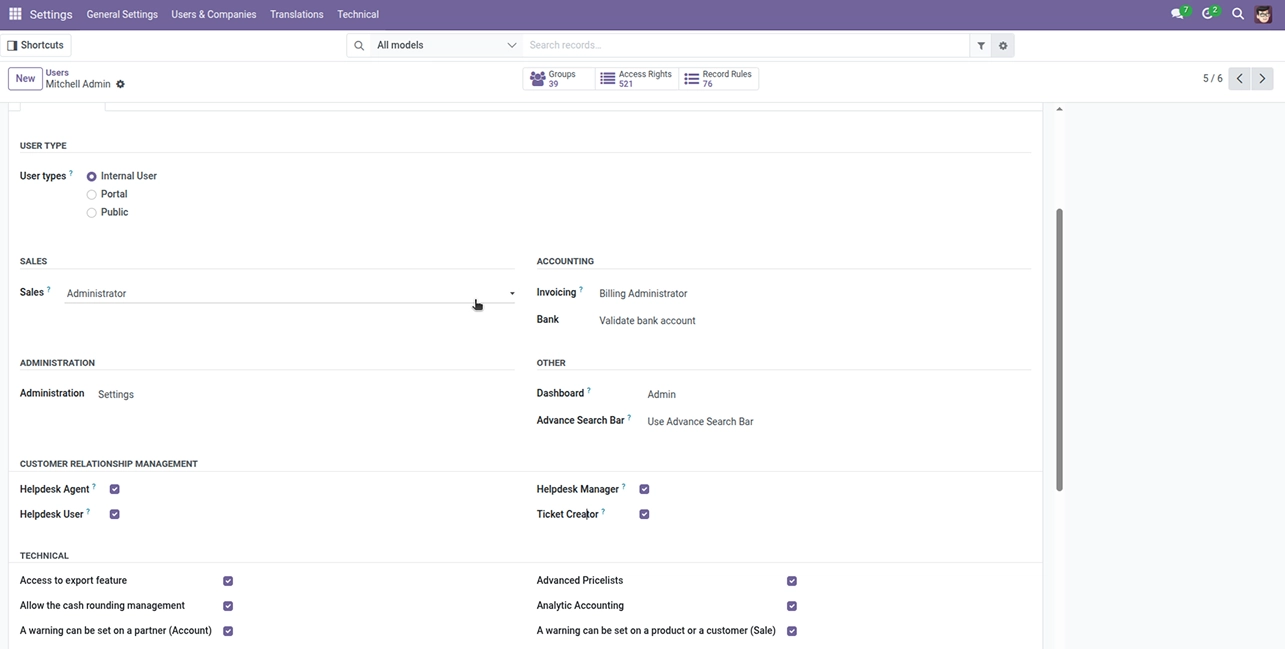 Admin & Advanced Settings Odoo Helpdesk Module