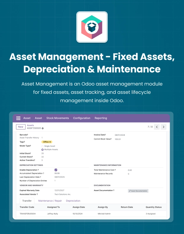 Odoo Asset Management | Track, Maintain & Depreciate