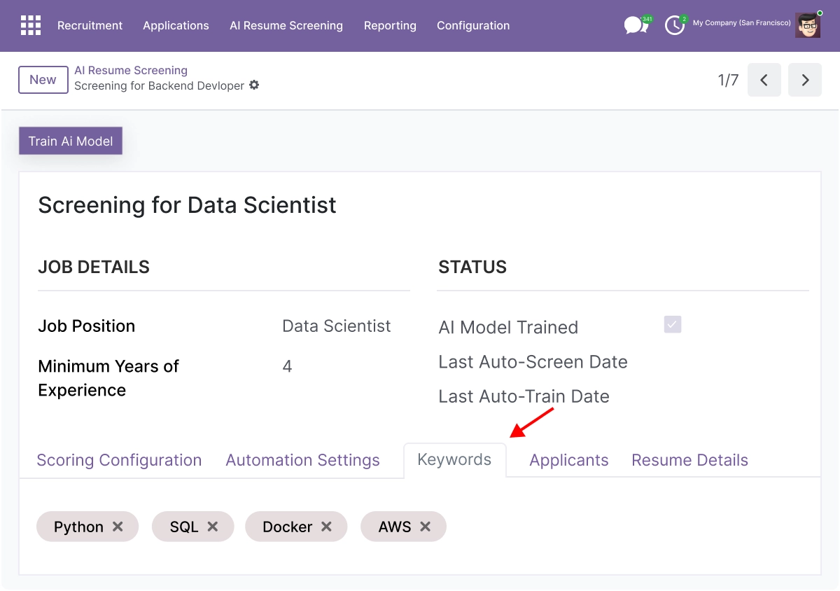Keyword Matching with Lemmatization