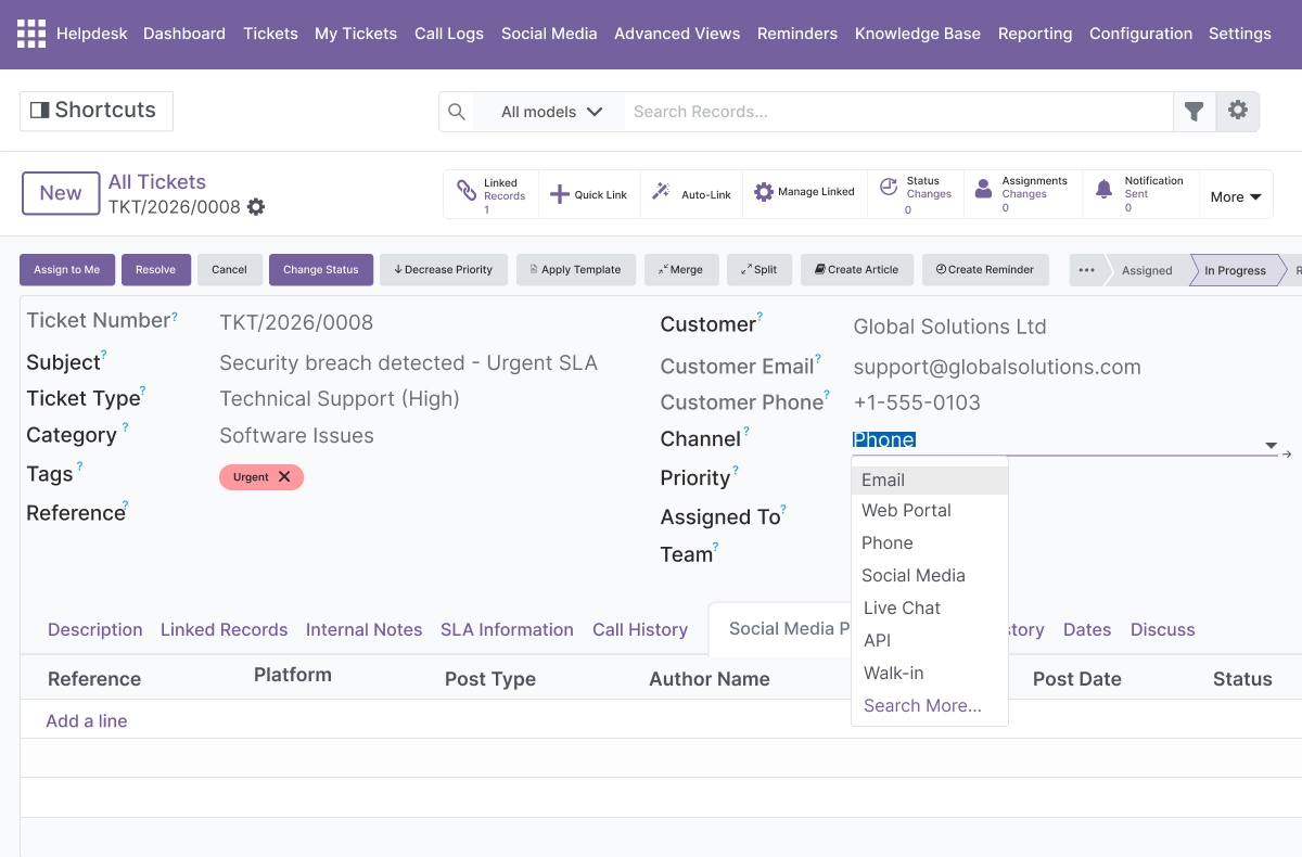 Multi-Channel Support - Email, Website, Phone, and Social Media