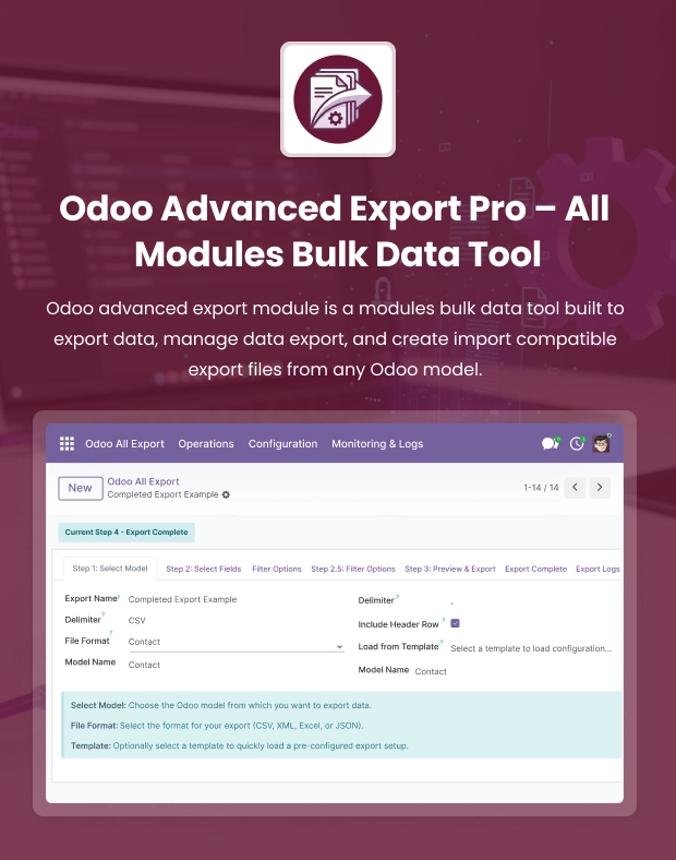 Odoo Advanced Export Pro for Bulk Data Export