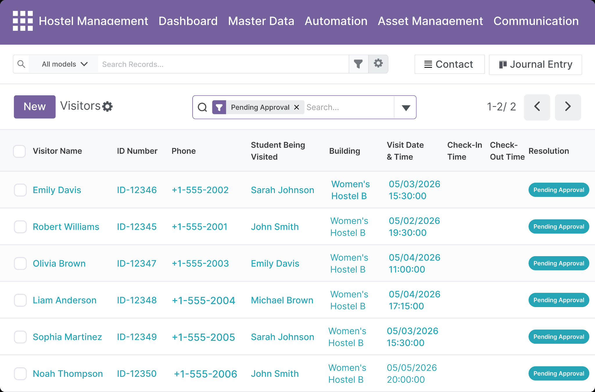 Visitor Management - Check-In, Check-Out, and Daily Register