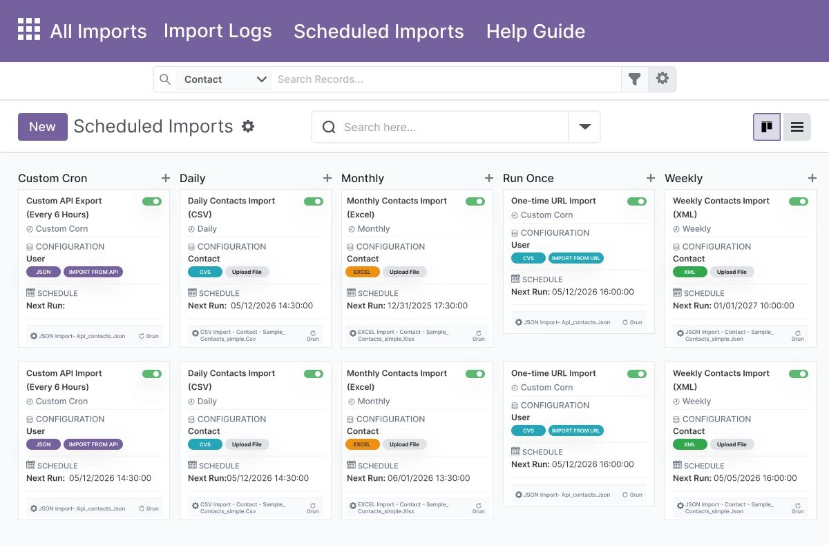 Automated Scheduled and Recurring Imports