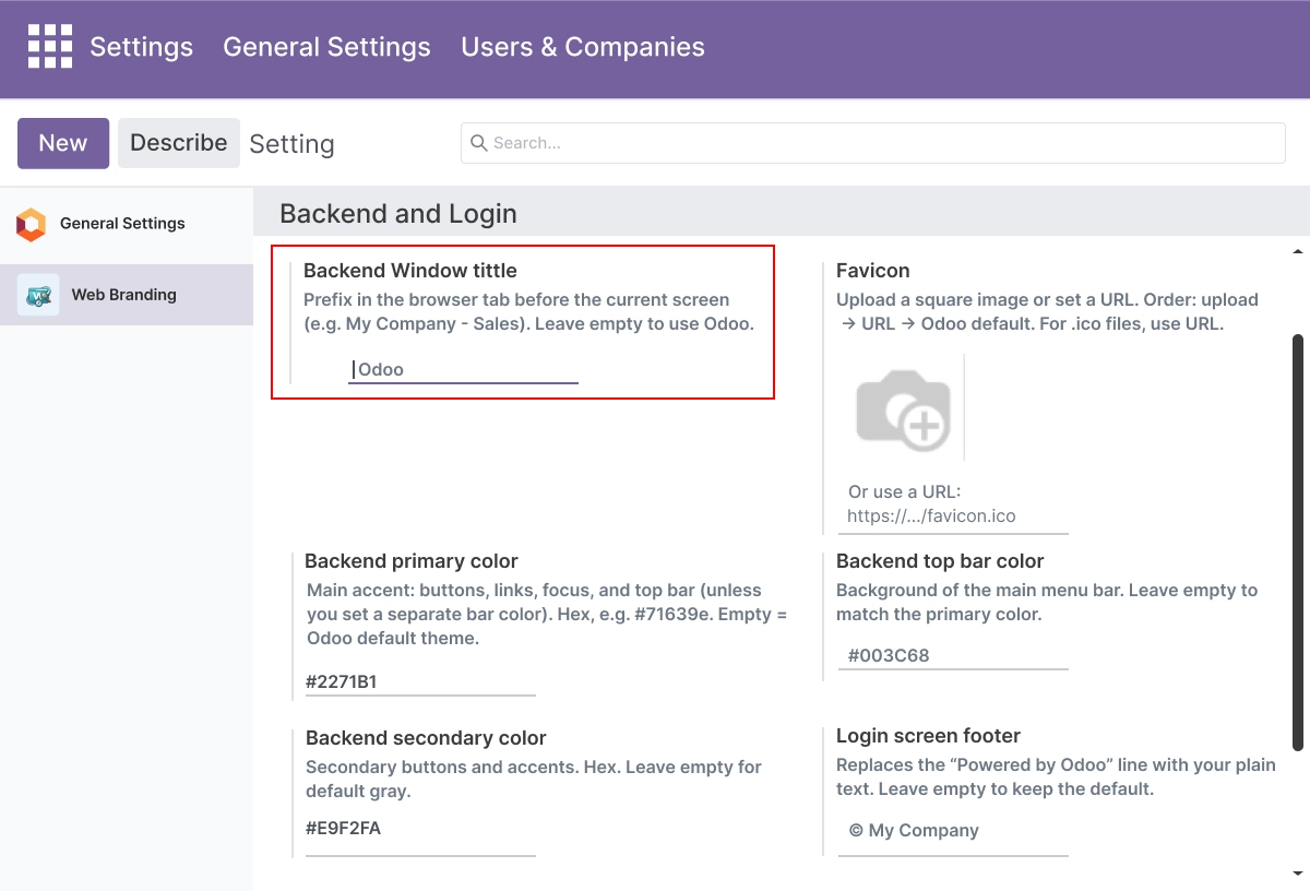 Backend Window Title - Customize Your  Browser Tab Branding