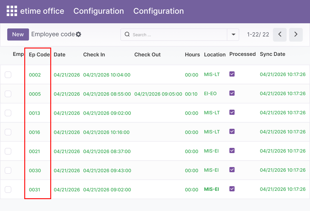 Employee Code Mapping forAccurate Attribution