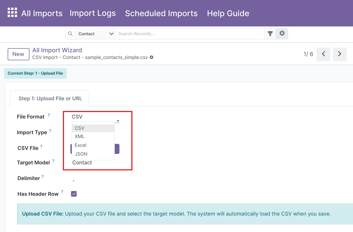 Multi-Format Import - CSV, Excel, XML, and JSON