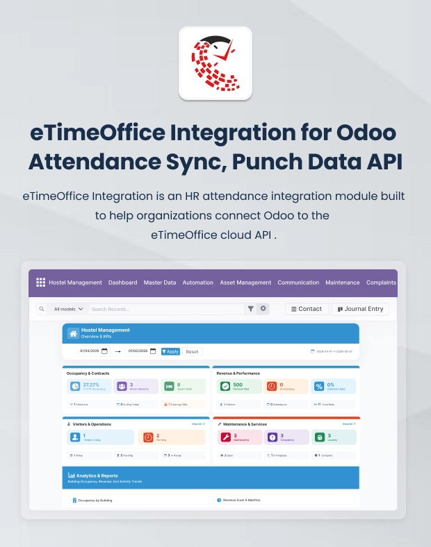 eTimeOffice Integration for Odoo Attendance Sync