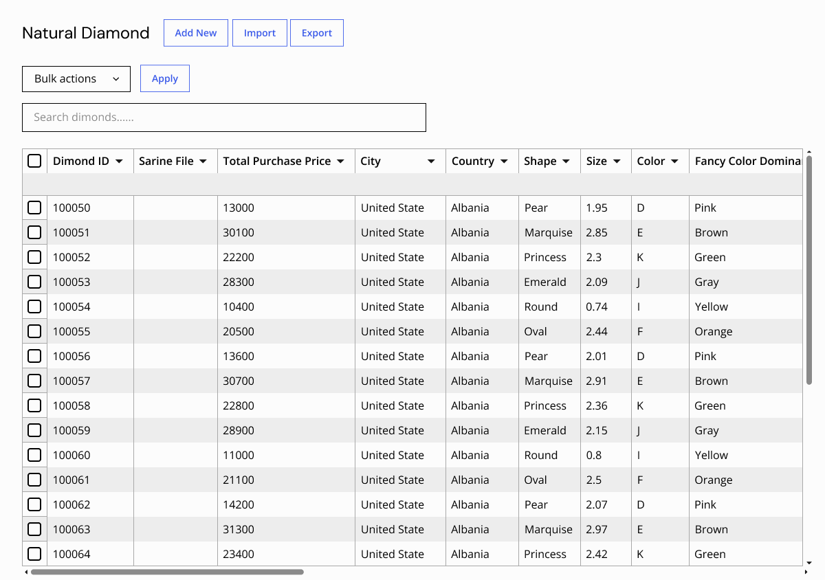 Diamond & Gemstone Inventory Management