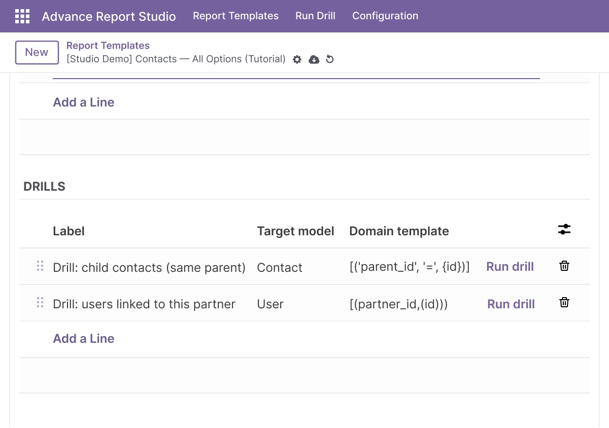 Drill-Down Reports & Related Data