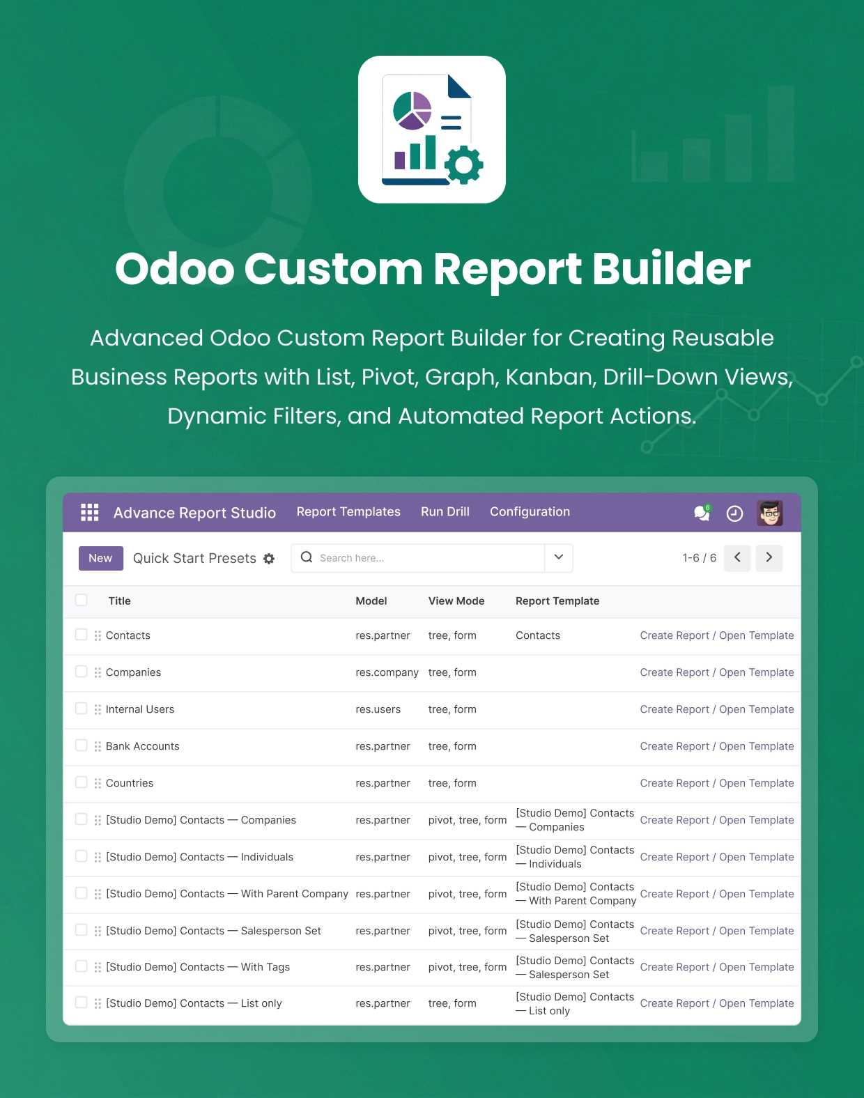 Odoo Custom Report Builder | Advanced Report Studio