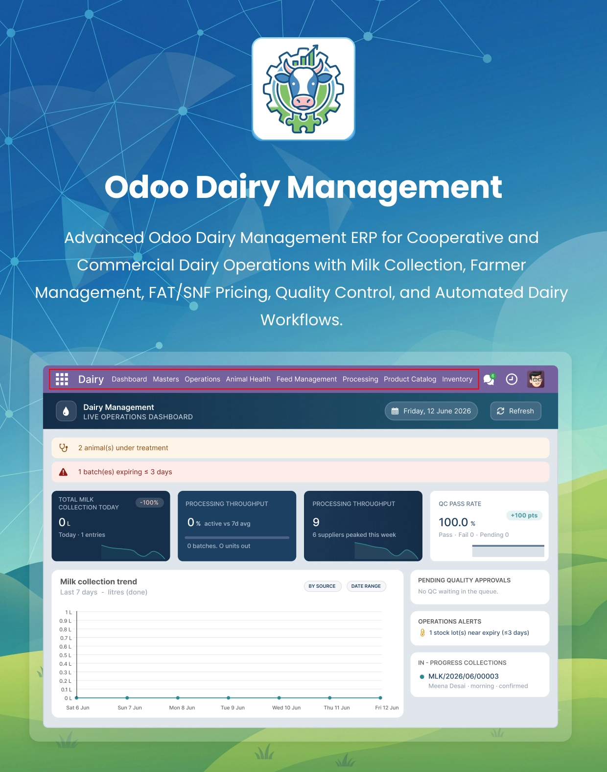 Odoo Dairy Management System | Milk Collection & Quality