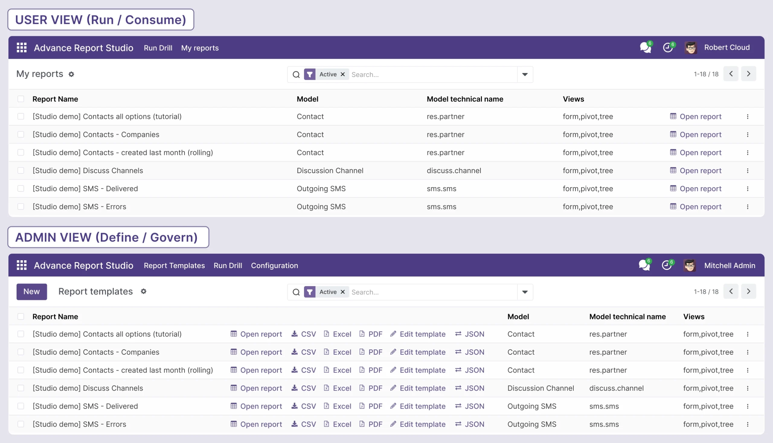Odoo Custom Report Builder Admin & Advanced Settings