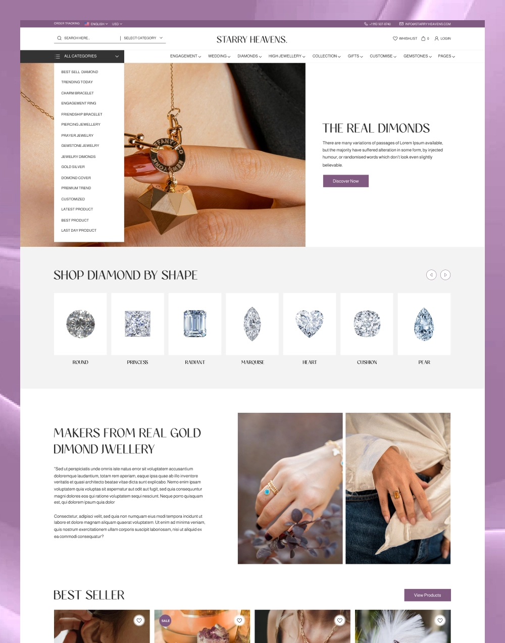 Starry Heavens — Figma UI Kit for Jewelry, Diamond & Luxury Retail Brands,Starry Heavens — Next.js eCommerce Template for Jewelry, Diamonds & Luxury Retail