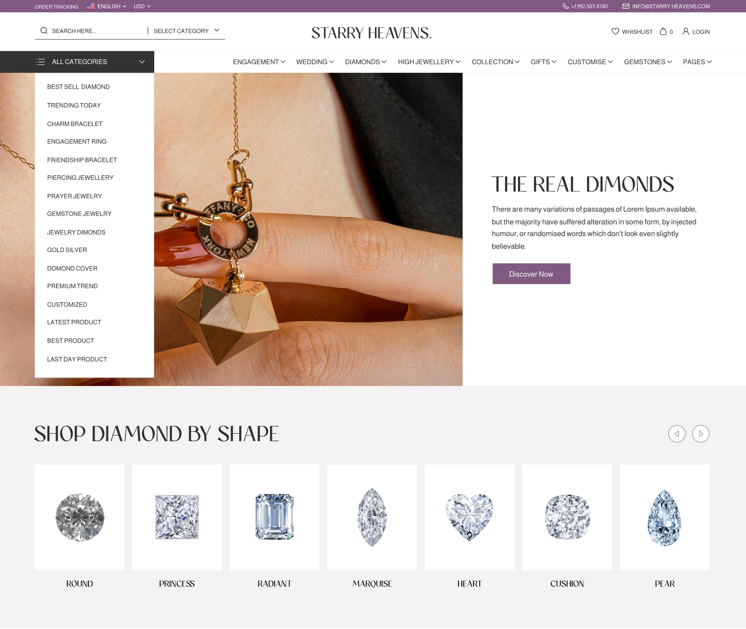 Starry Heavens — Figma UI Kit for Jewelry, Diamond & Luxury Retail Brands,Starry Heavens — Next.js eCommerce Template for Jewelry, Diamonds & Luxury Retail