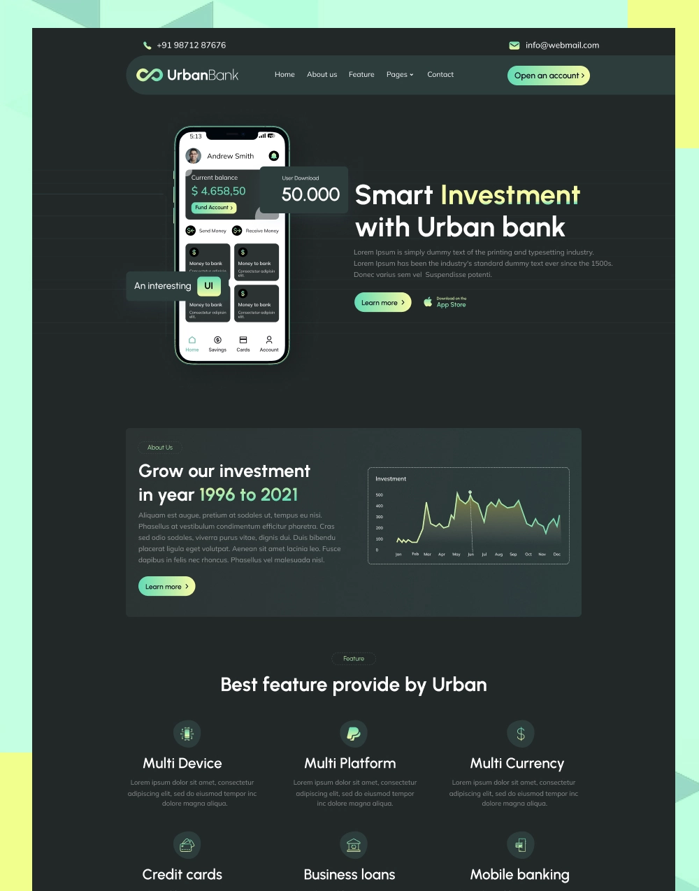 Urban Bank — HTML Template for Banking, FinTech & Financial Services,Urban Bank — Figma UI Kit for Banking, FinTech & Financial Services