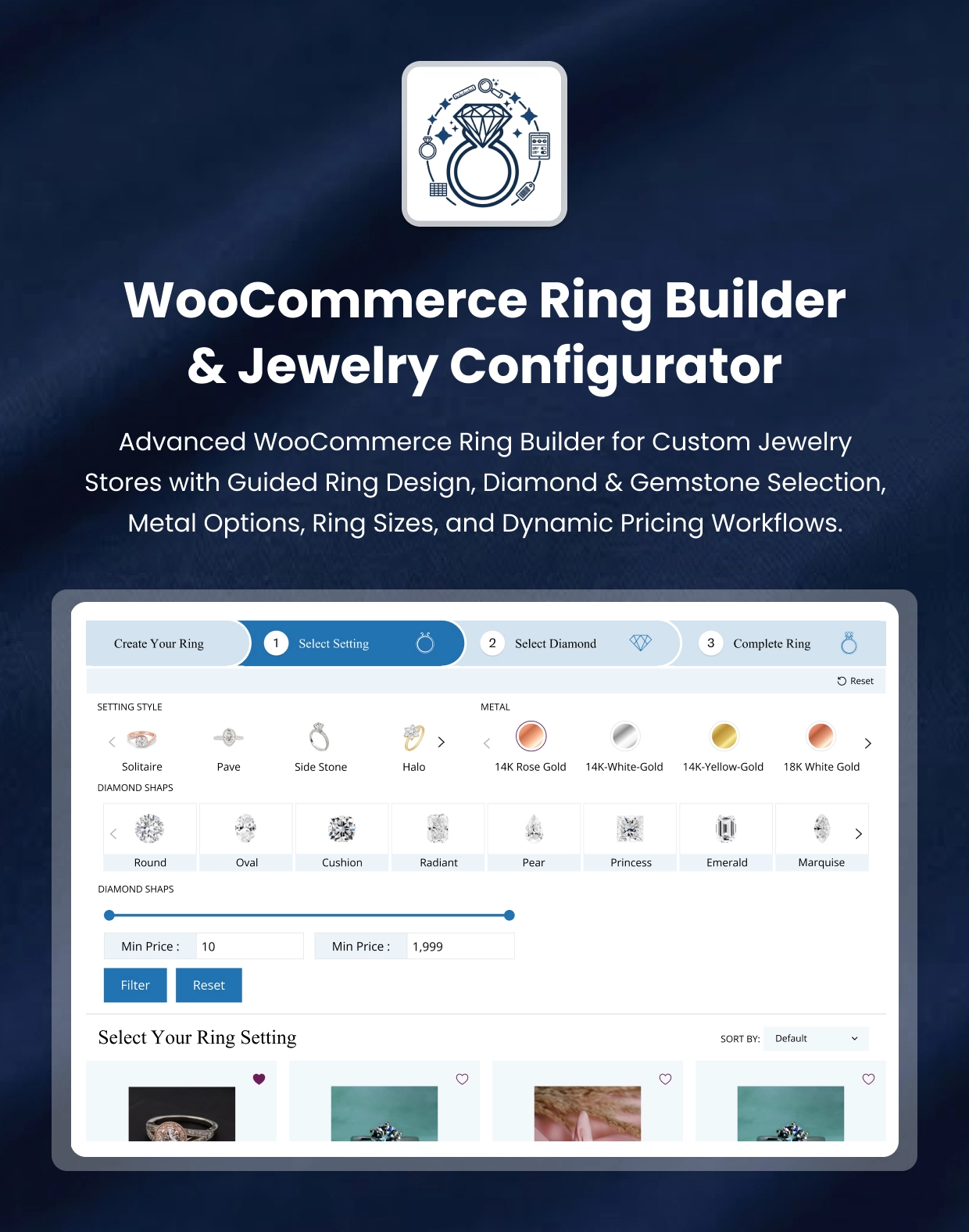 WooCommerce Ring Builder Plugin | Jewelry Configurator