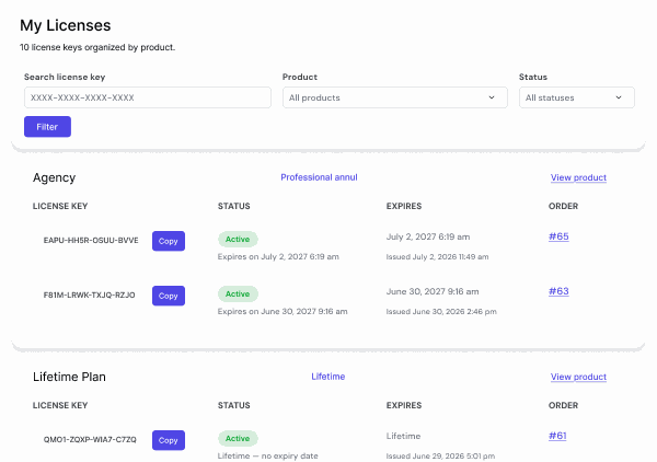Customer License Portal