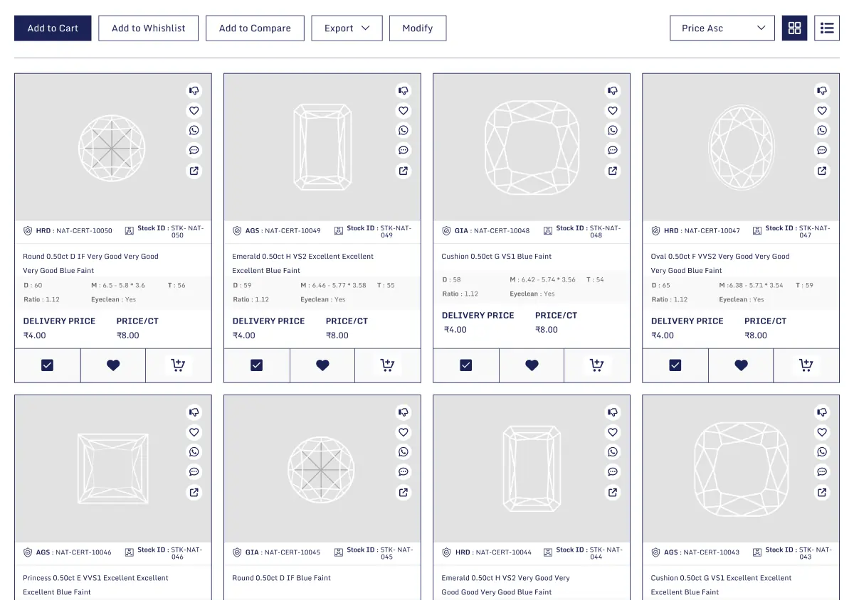 Diamond Listing & Product View