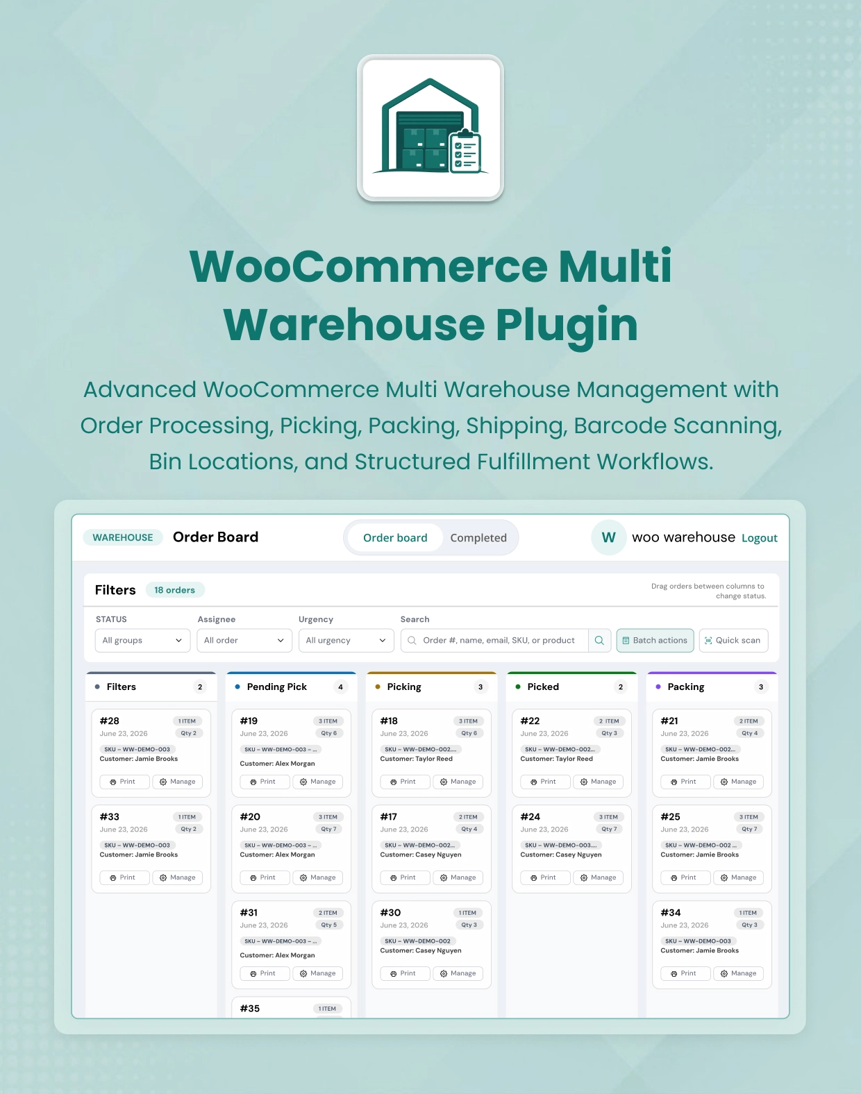 WooCommerce Multi Warehouse Plugin - Order Fulfillment, Bin Locations & Staff Portal
